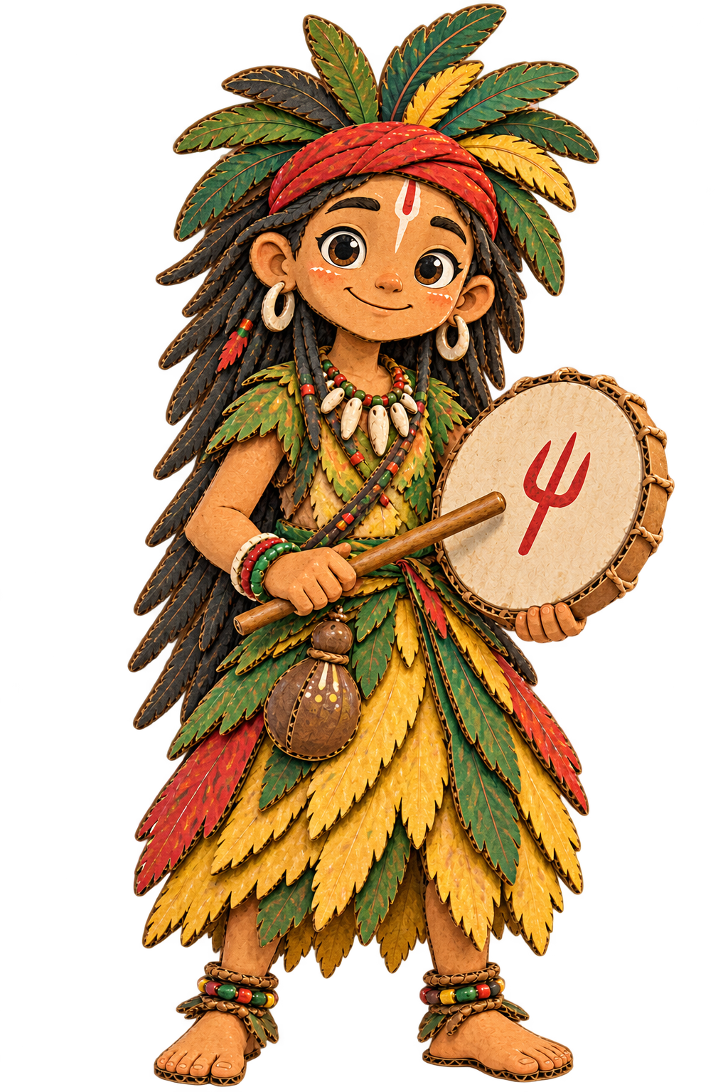Bhumi, the compassionate mystical guide, made in cardboard
